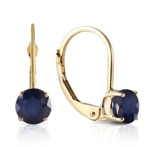 14K. SOLID GOLD LEVERBACK EARRING WITH SAPPHIRES